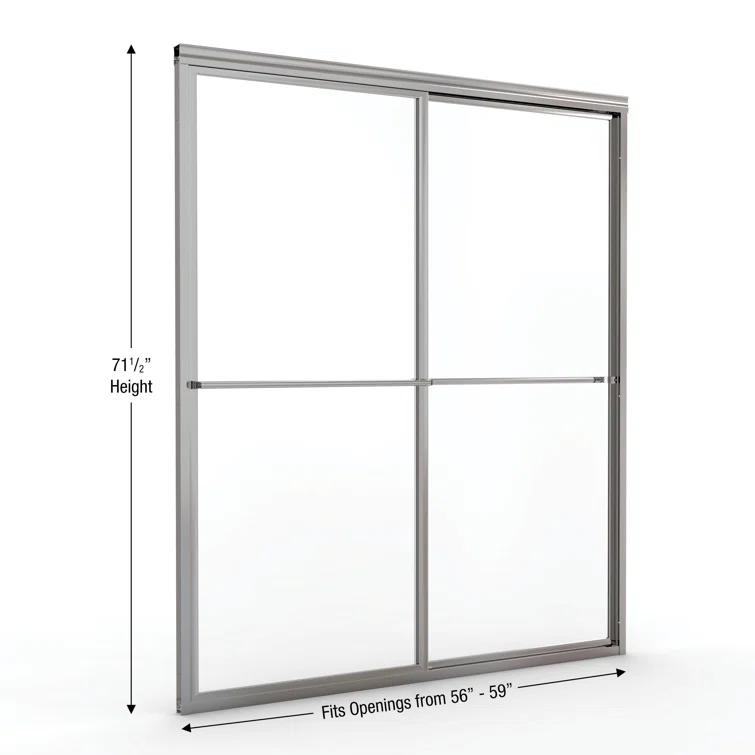 Basco Deluxe 57" W x 71.5" H Bypass Framed Shower Door DLXH05A5971RNSV