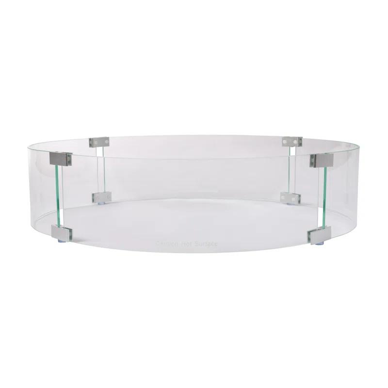 Fire Sense Fire Sense Wind Guard Clear Glass Tempered Glass for Propane, Gas, Fire Pits and Patio Heaters-Round-26 Inches