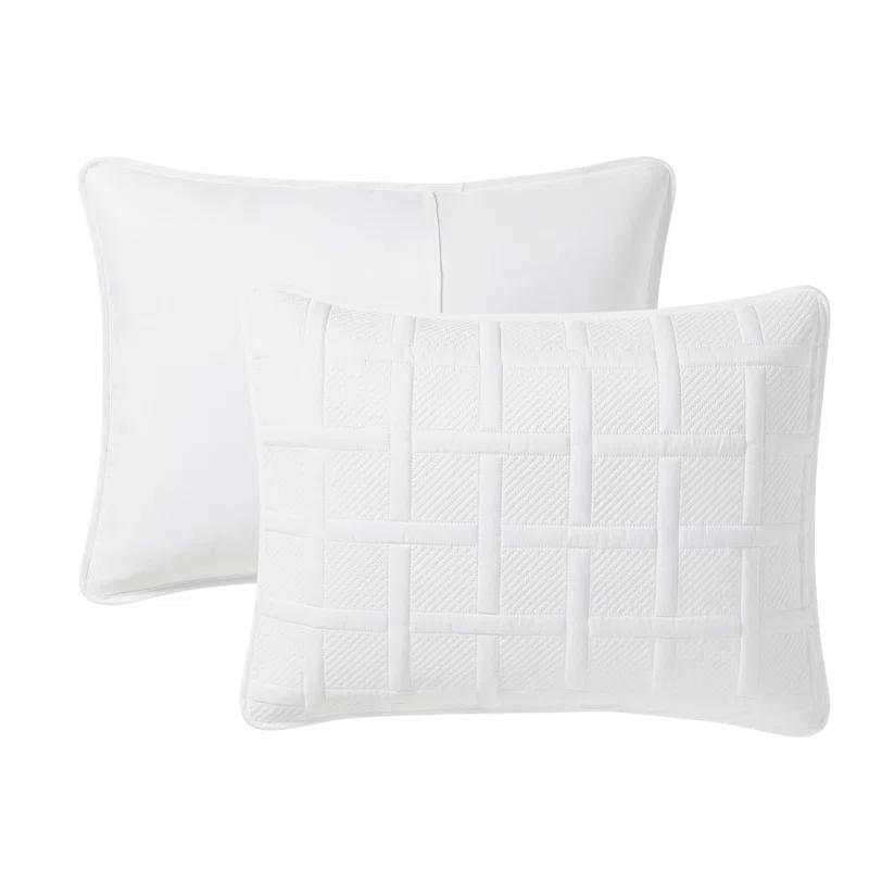 VCNY Square 3-Piece Solid Pinsonic Textured Quilt Set