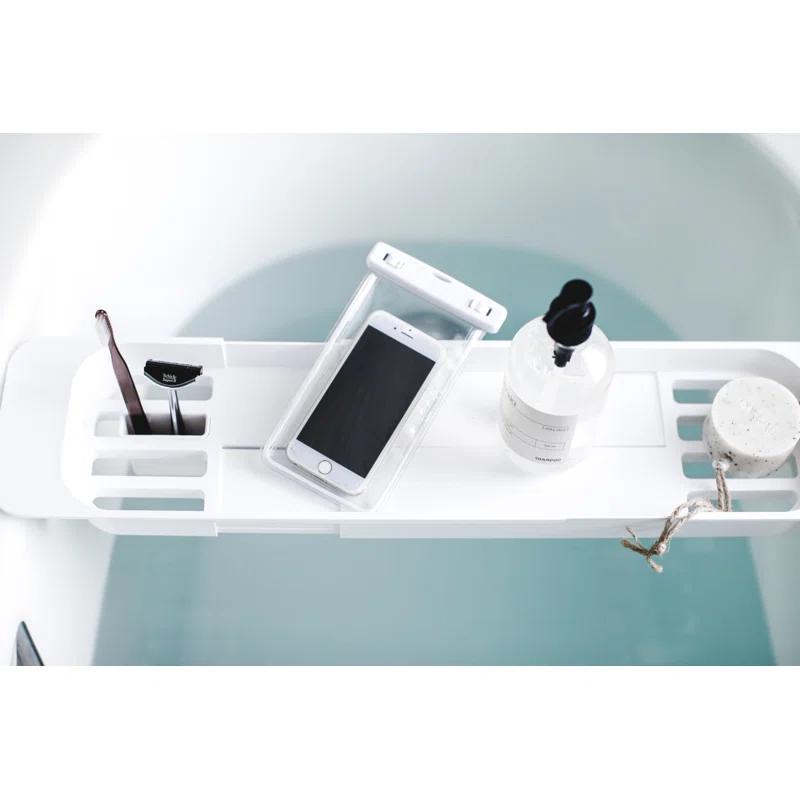 Yamazaki Home Tower Yamazaki Home Expandable Bathtub Caddy - Bathroom Tray Table Holder, 1.77" Height