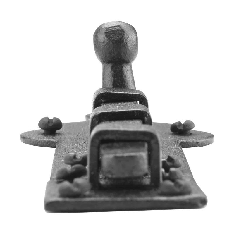 Black Slide Bolt Door Latch 3.75"L Rust Resistant Wrought Iron