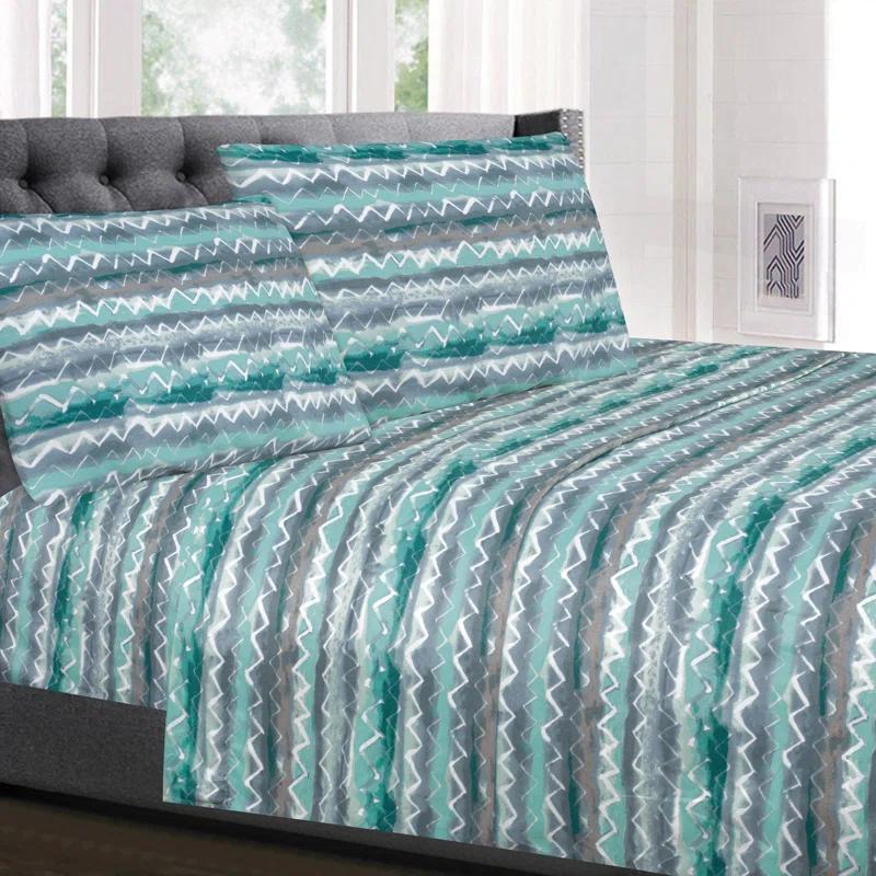 Sweet Home Collection Summerset Microfiber Striped Sheet Set