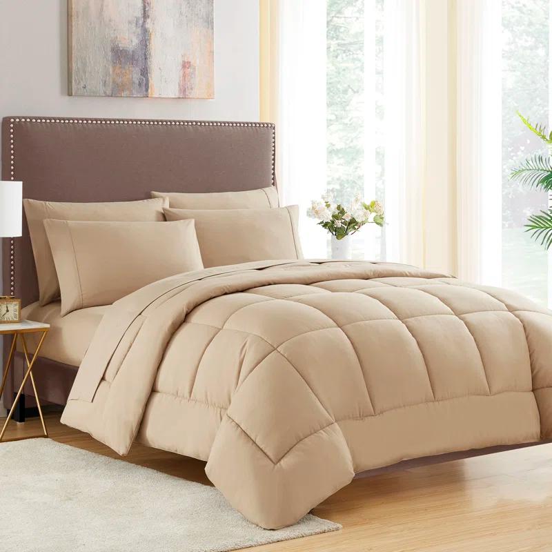 Sweet Home Collection All Season Bed-in-A-Bag 5pc/7pc Solid Color Comforter & Sheet Set Ultra Soft Bedding by Sweet Home Collection