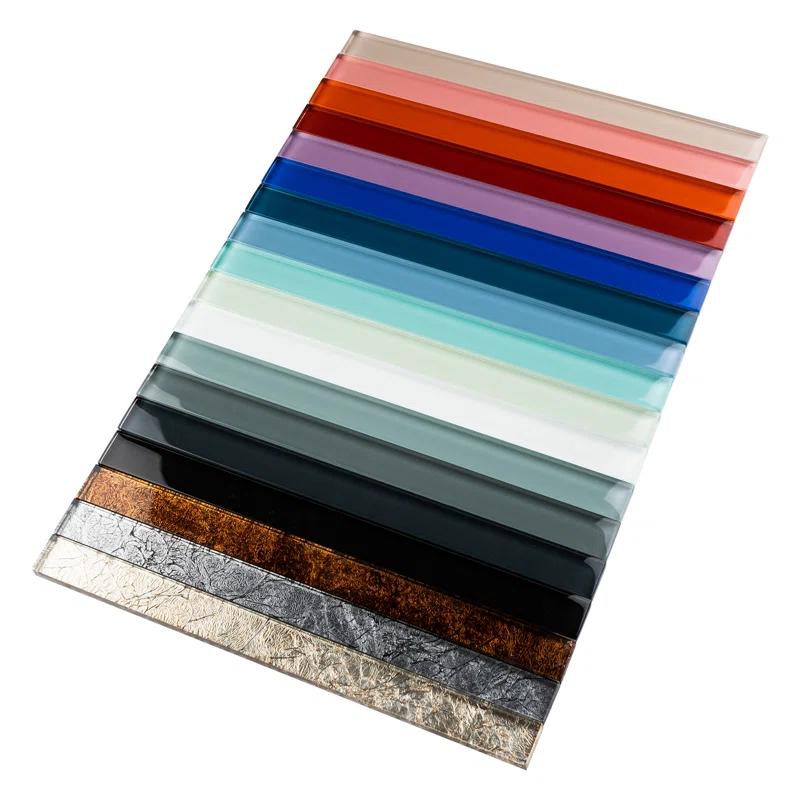 Pencil 1'' x 11.75'' Glass Border Tile (Set of 11)