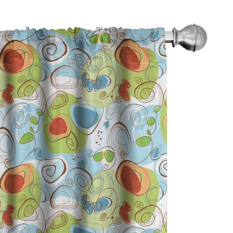 Ambesonne Funky Semi-Sheer Rod Pocket Sliding Panel (Set of 2)