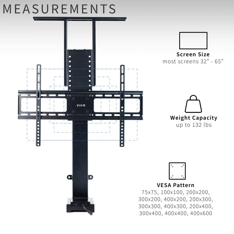 Vivo Vivo Tv Motorized Vertical Stand Lift for 32" to 55" Screens, Mount-E-UP65A