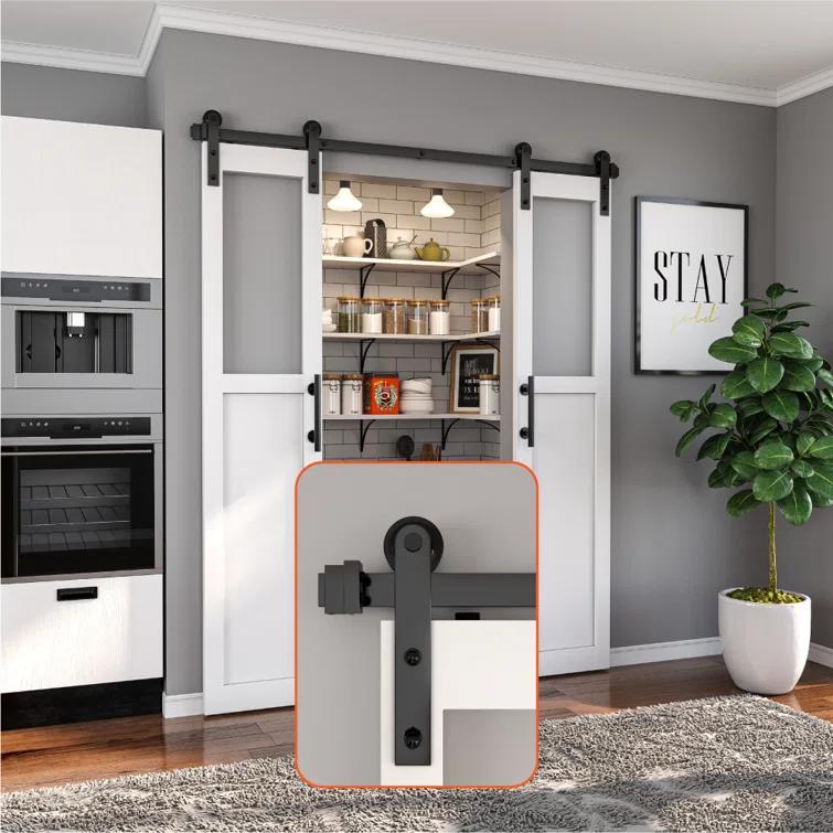 HERACLES Standard Double Door Barn Door Hardware Kit
