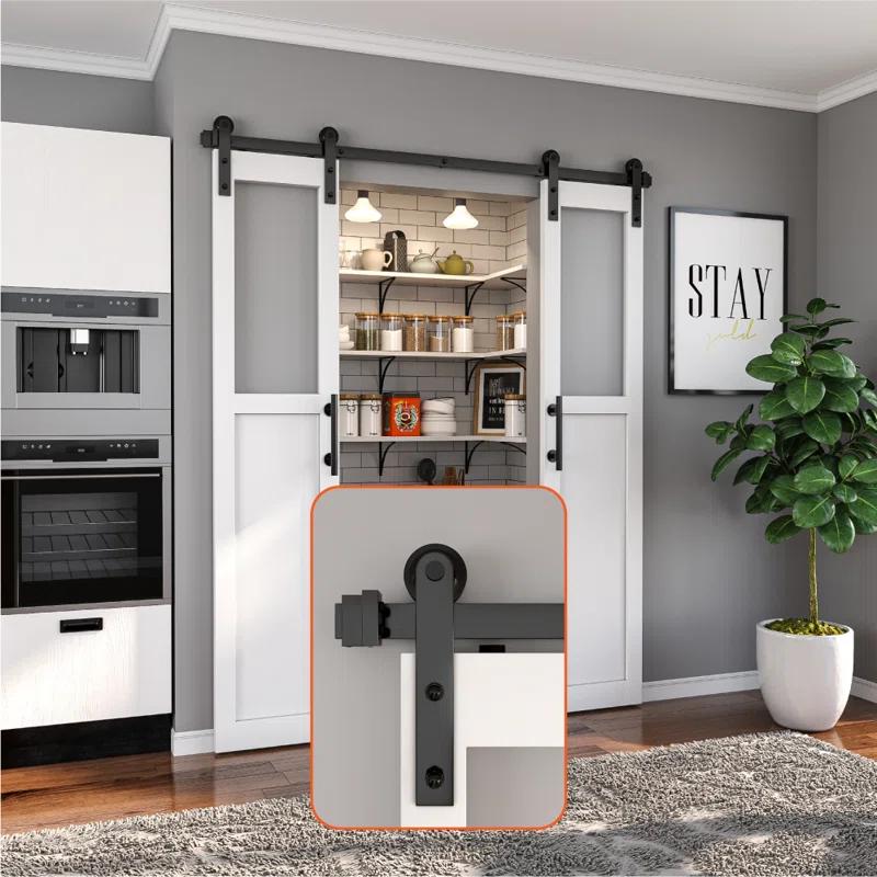 HERACLES Standard Double Door Barn Door Hardware Kit