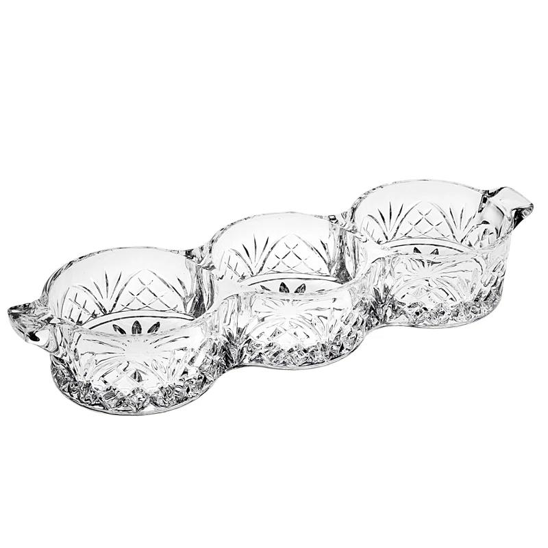 Godinger Silver Art Co Dublin Crystal Triple Bottle Coaster