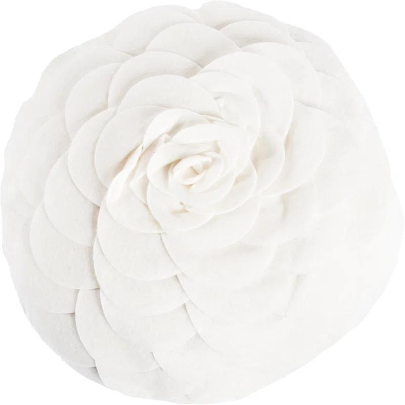 Saro Felt Collection Appliqued Felt Throw Pillow