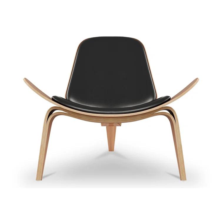 Modholic Modholic Arch Shell Chair, Black - Real Leather