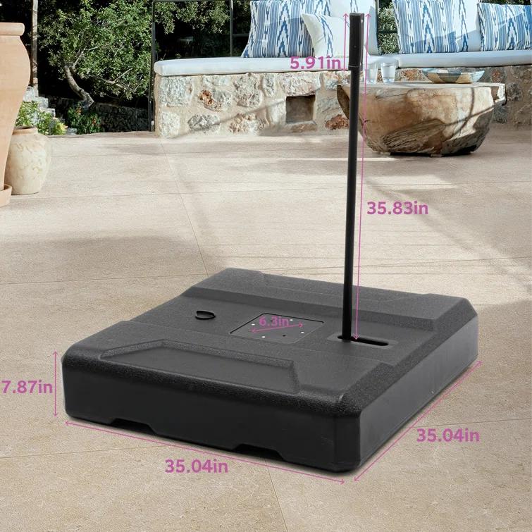 VredHom Plastic Free Standing Umbrella Base with Wheels