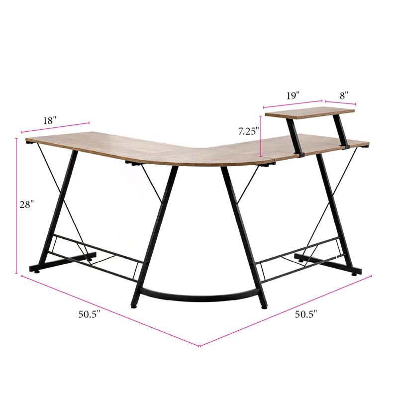 Inbox Zero Agide Metal Base Computer Desk