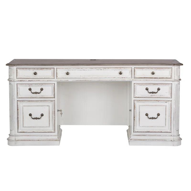 Liberty Furniture Salinas Credenza Home Office Desk with Built in Outlets