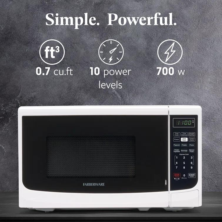 Farberware Farberware Countertop Microwave .7 Cu. Ft. 700-Watt Compact Microwave Oven FMO07ABTWHA