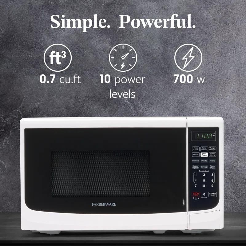 Farberware Farberware Countertop Microwave .7 Cu. Ft. 700-Watt Compact Microwave Oven FMO07ABTWHA