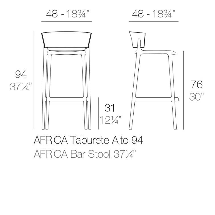 Africa Bar / Counter Stool (Set of 4)