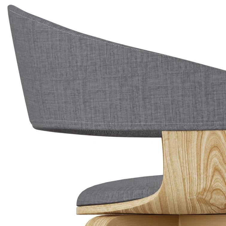 Lowell Bentwood Upholstered Dining Chair with Curved Backrest in Mid-Century Modern Style