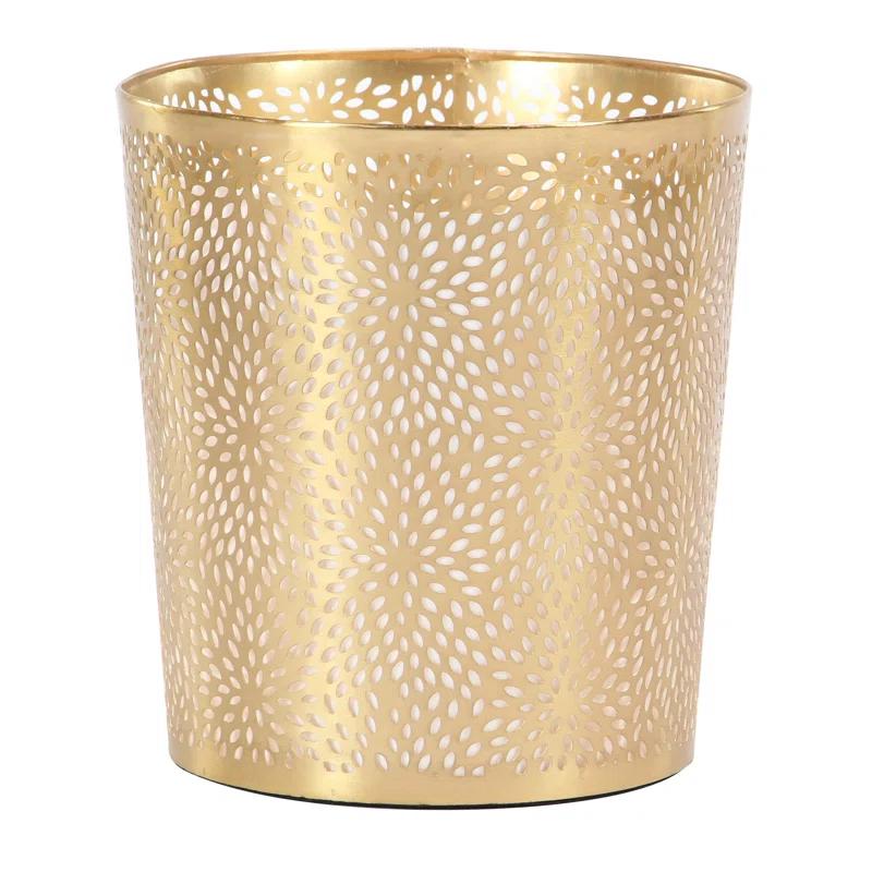 Modern Perforated Design Round Metal Waste Basket