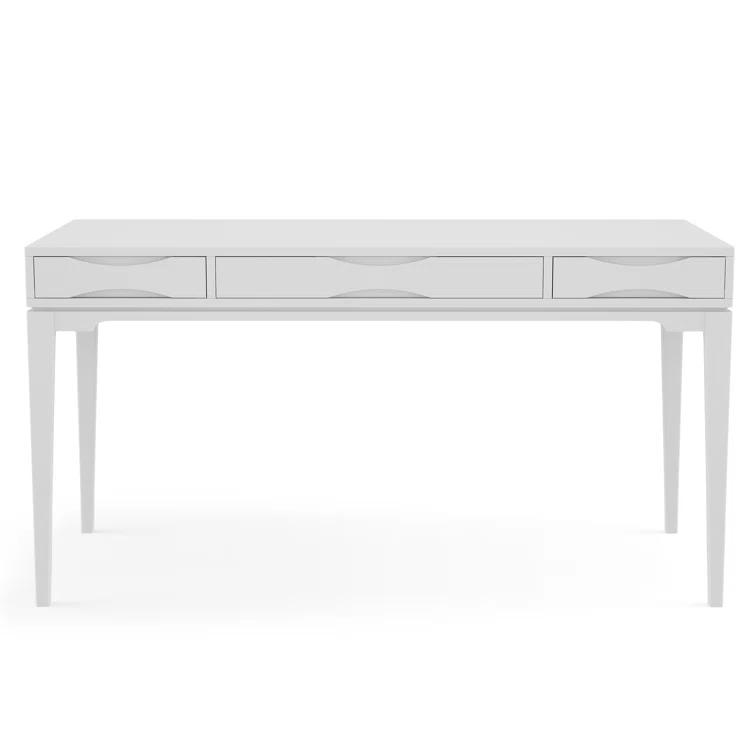 Simpli Home Harper Solid Wood Desk, Contemporary Style with Keyboard Tray and Storage