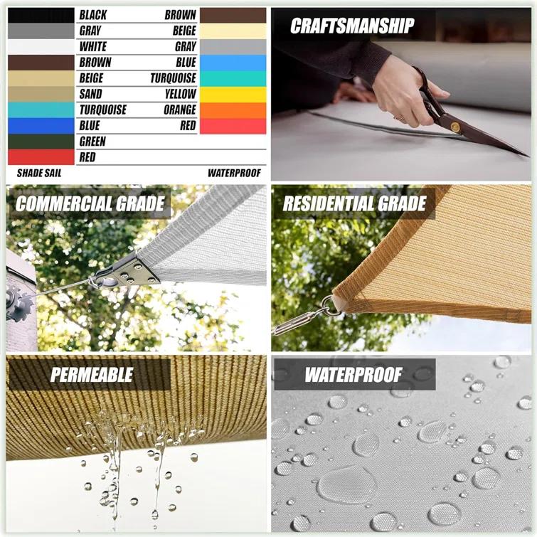 Amgo Amgo Rectangle Sun Shade Sail with Hardware Kit