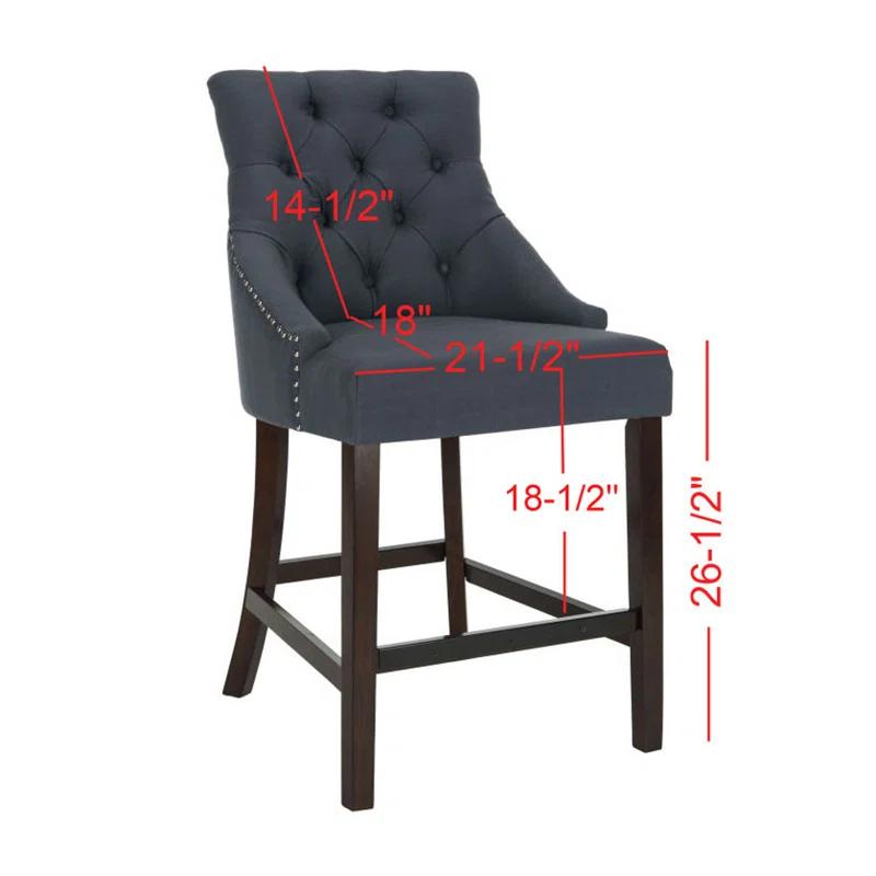 Rosdorf Park Balyon Upholstered Counter Stool with Solid Wood Frame (Set of 2)