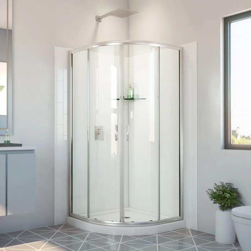 DreamLine E2703636XXQ0004 Dreamline Prime 36 In. X 36 In. X 78 3/4 In. H Shower Enclosure, Base, And White Wall Kit