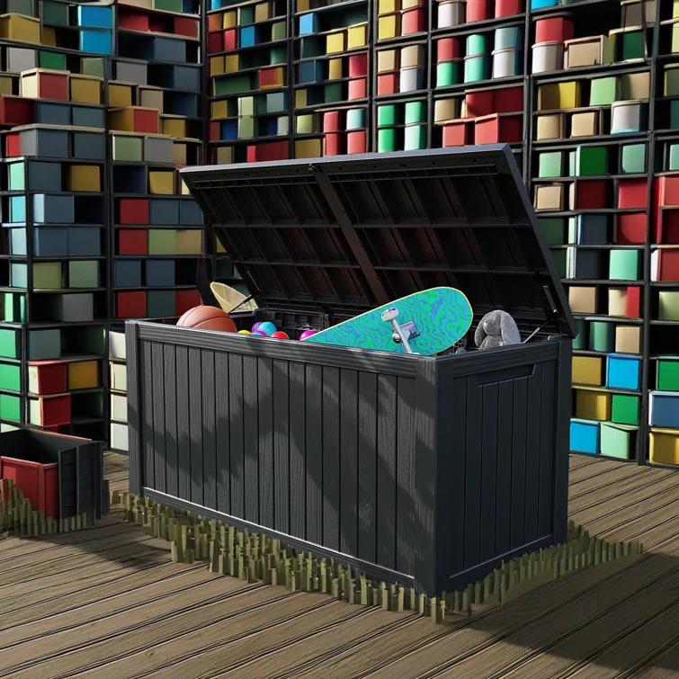 Emperic Design Emperic Design 61'' W 180 Gallons Water Resistant Resin Lockable Deck Box