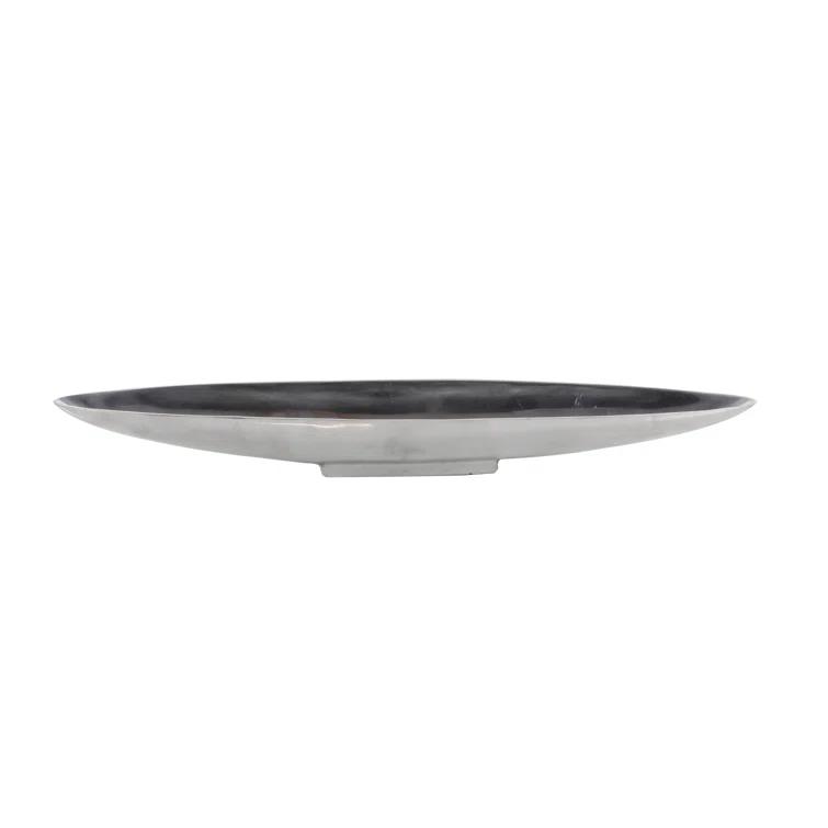Ivy Bronx Hurtt Aluminum Metal Sleek Minimalistic Boat Decor Silver Tray