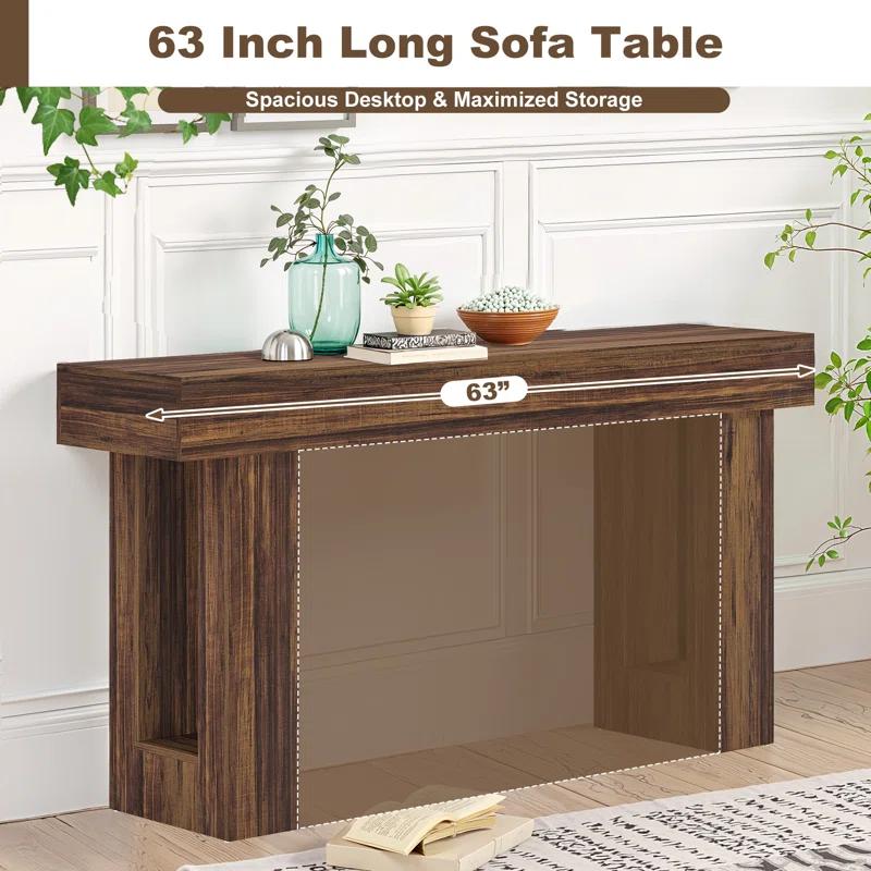Millwood Pines 63 Inch Long Console Table Farmhouse Sofa Table