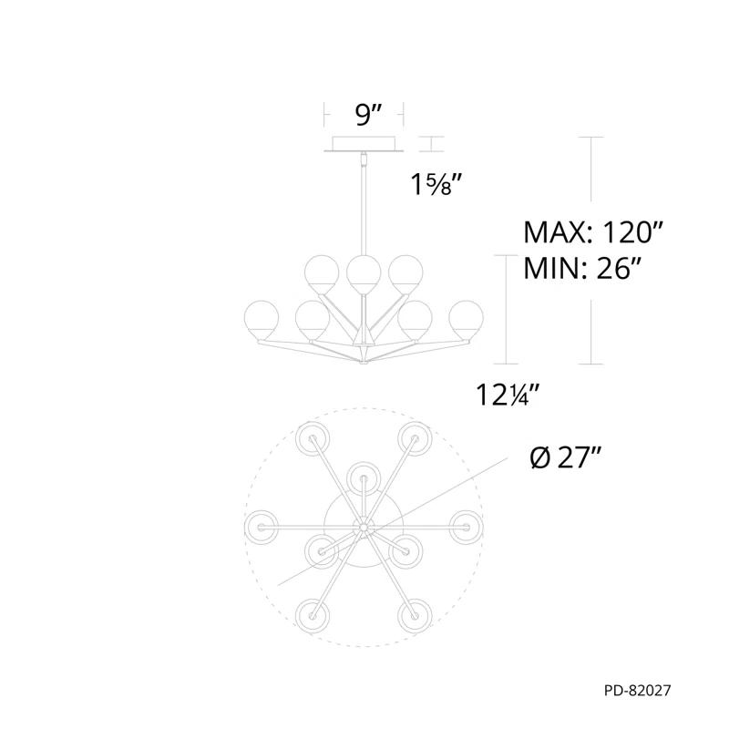 Double Bubble 9 - Light Dimmable LED Sputnik Sphere Chandelier