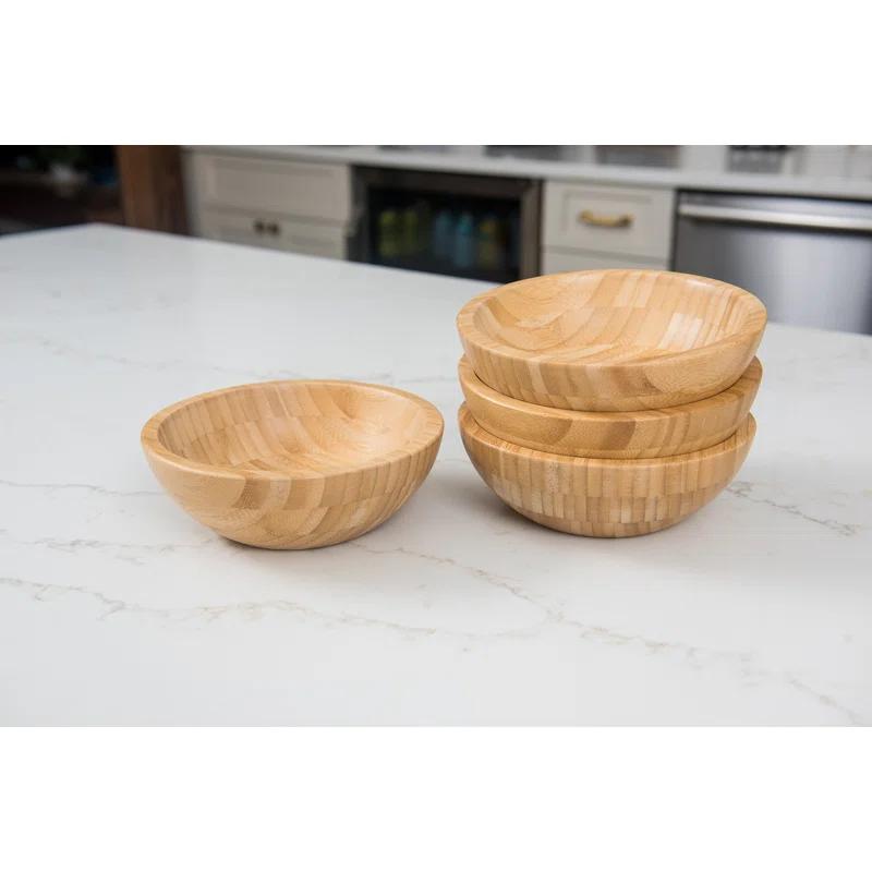 Lipper Bamboo Salad Bowl, Small, Set Of 4