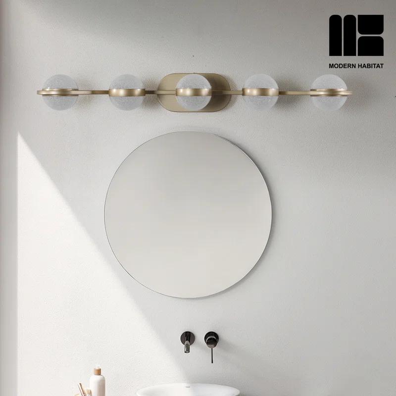 Modern Habitat DivineDazzle 5 - Light Dimmable Gold LED Vanity Light