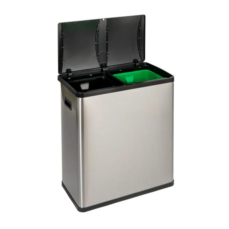 Household Essentials Steel Motion Sensor Multi-Compartment Trash/Recycling Bins - 8 Gallons