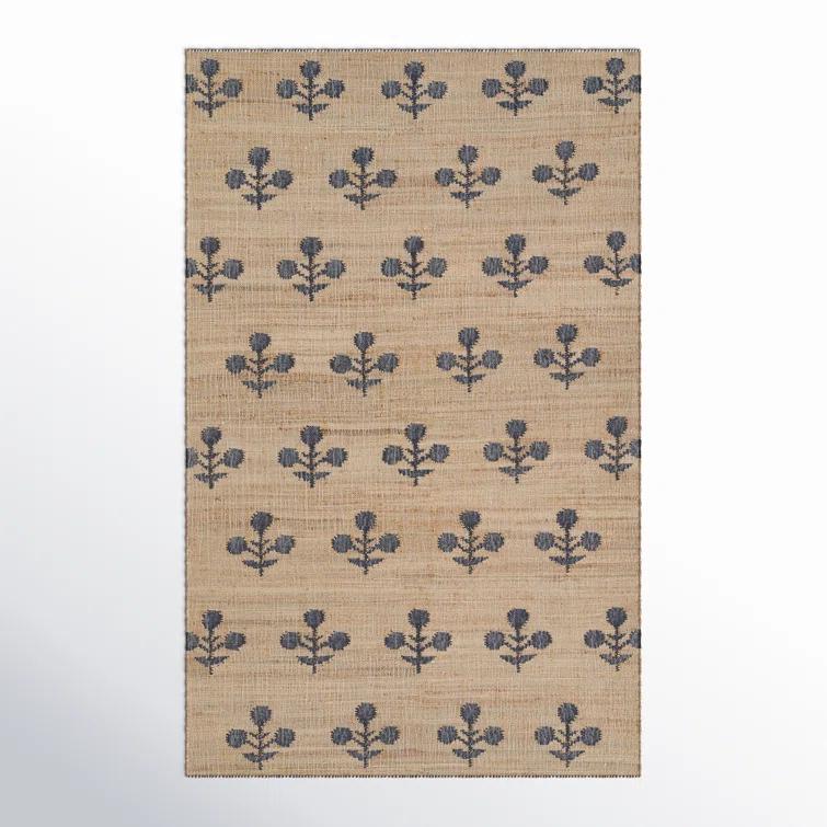 Erin Gates by Momeni Orchard Bloom Blue Hand Woven Wool and Jute Area Rug