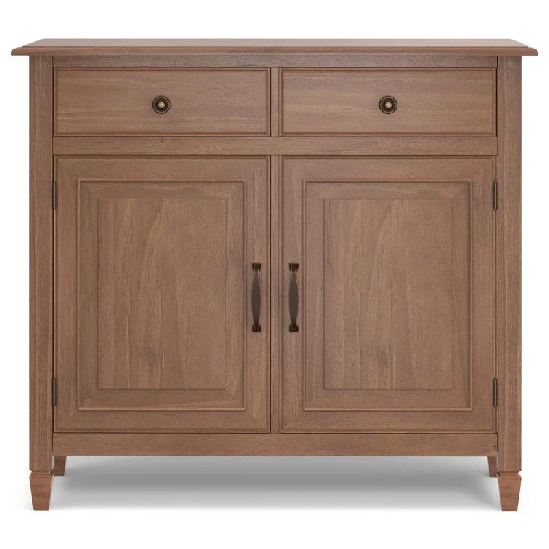 Simpli Home Connaught Solid Wood 2 - Door Accent Cabinet Entryway Storage Cabinet