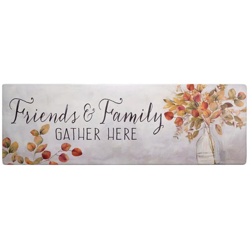 SoHome Cozy Living Friends and Family Gather Eucalyptus Floral Anti-Fatigue Mat