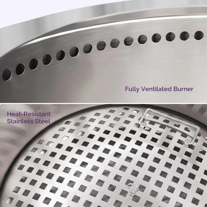 Ebern Designs Stainless Portable Smokeless Outdoor Fire Pit With Bag–for Outdoor Ambiance, Camping, and Backyard Gatherings