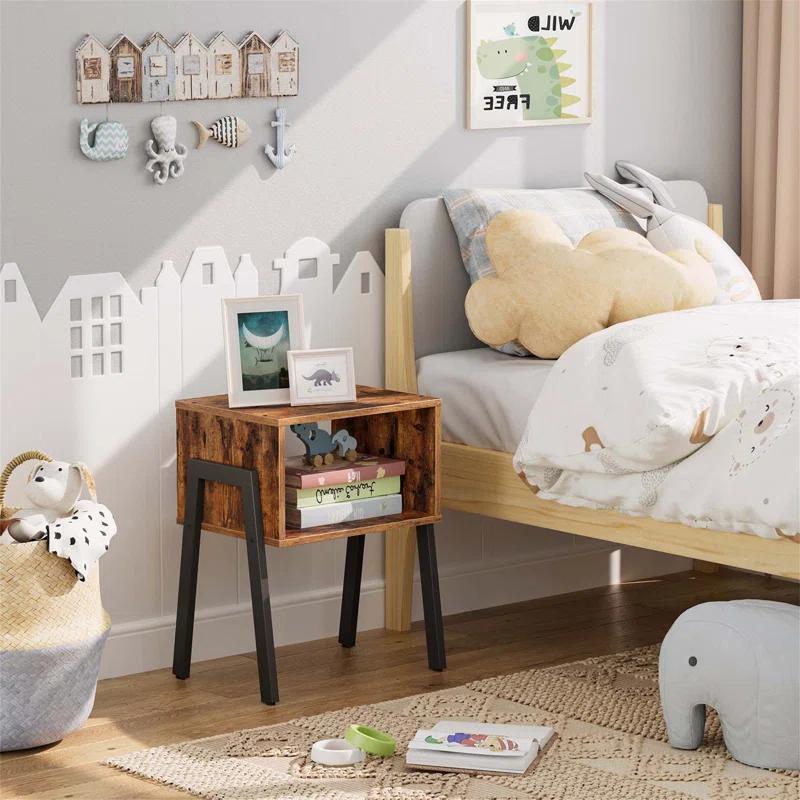 17 Stories Stackable Nightstand Set Of 2 With Open Storage Shelf - Space-Saving End Tables For Bedroom & Living Room, Multi-Functional Modern Side Tables With Adjustable Feet, Easy Assembly Design