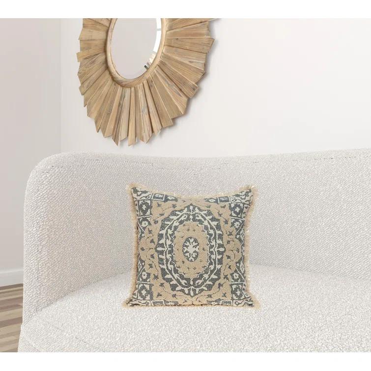 ZeaZu Abstract Cotton Throw Pillow