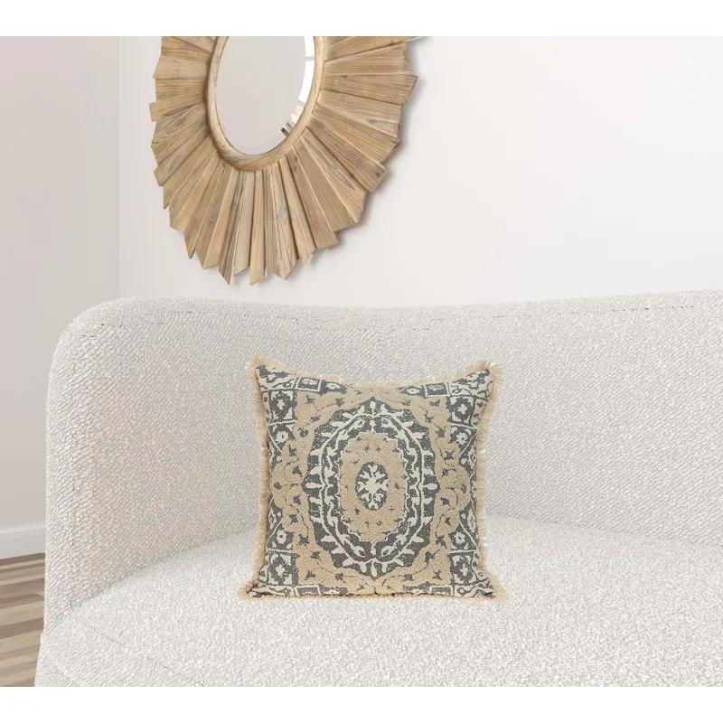 ZeaZu Abstract Cotton Throw Pillow
