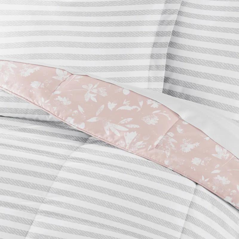 Becky Cameron Down Alternative Pressed Flowers Reversible Comforter Set