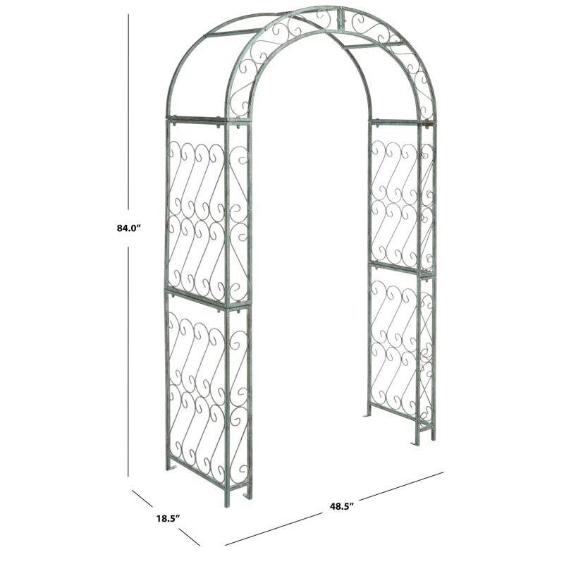 Pagan 48.5'' W x 18.5'' D Iron Arbor in Green