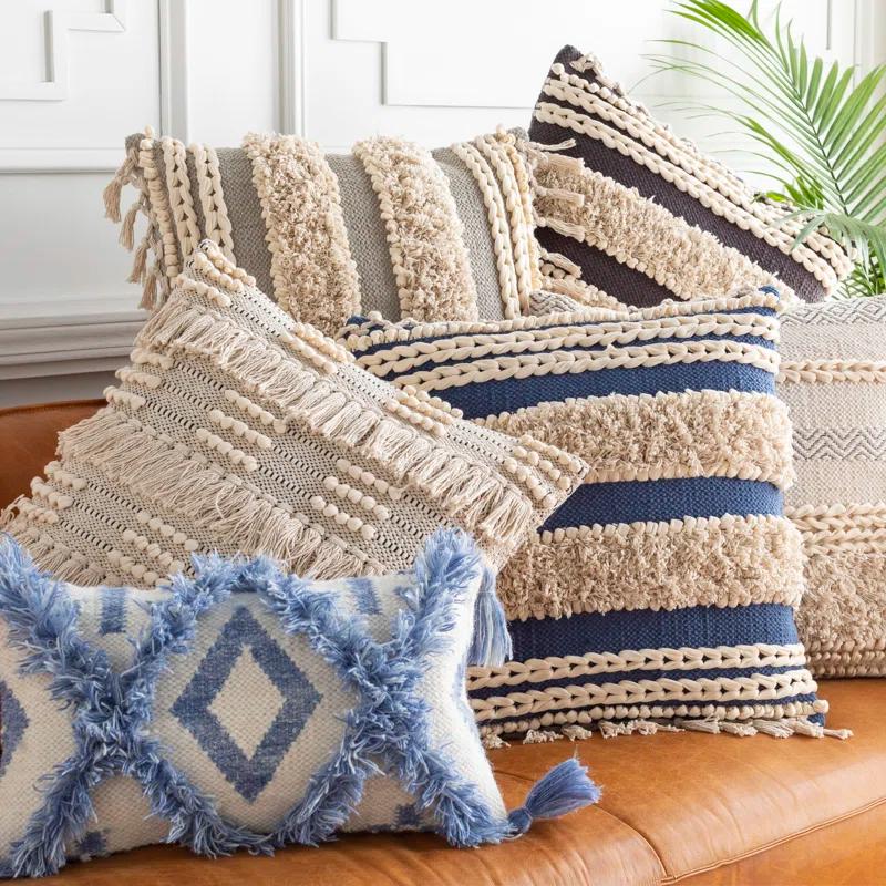 Joss & Main Venora Striped Cotton Throw Pillow