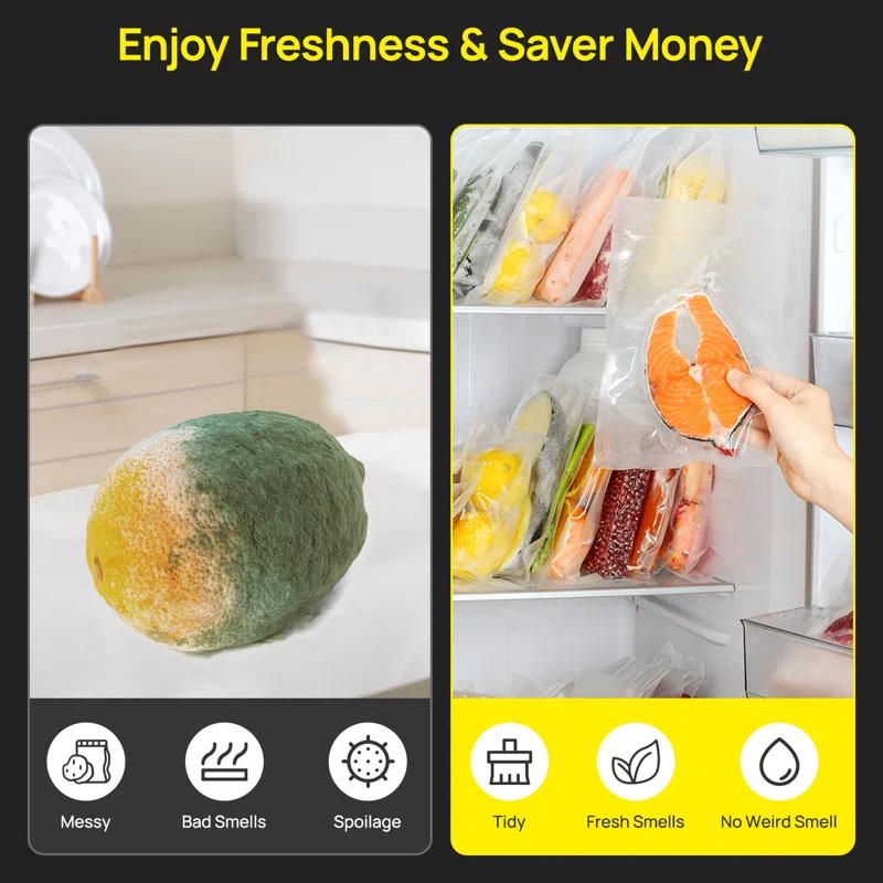 SEATAO SEATAO VH5188 Automatic Vacuum Sealer Machine, 90kPa Multifunction Commercial Vacuum Food Sealer For Food Preservation, Dry & Moist & Food & Extended Modes, LED lights, Double Seal