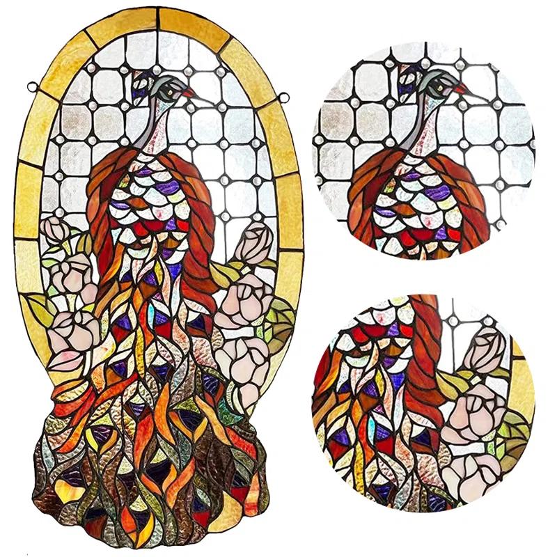 Fine Art Lighting Stained Glass Peacock Window Panel | Wayfair