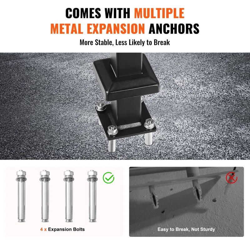 VEVOR VEVOR Single Post Handrail for Outdoor 1-3 Step 40.5" Stair Handrail Floor Mount