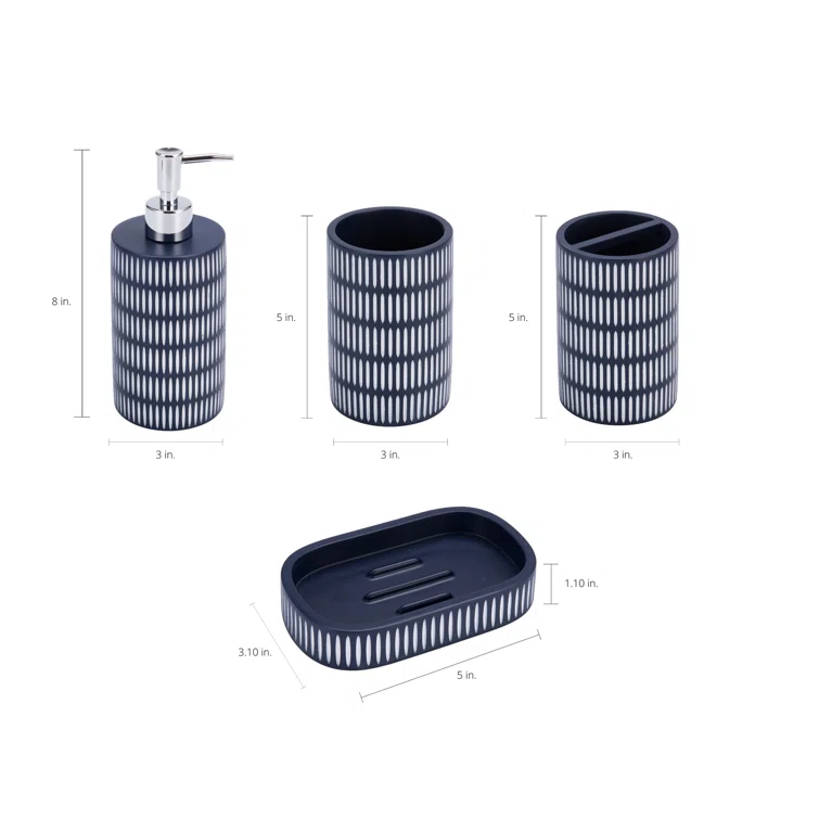 Bungalow Rose Tethys Bathroom Accessory Set (Set of 4)