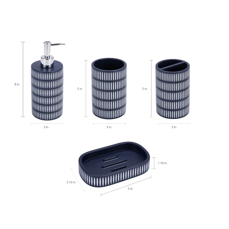 Bungalow Rose Tethys Bathroom Accessory Set (Set of 4)