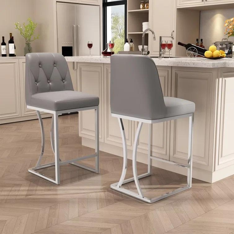 Mercer41 24" Counter Height Bar Stools with Back Kitchen Island Stools